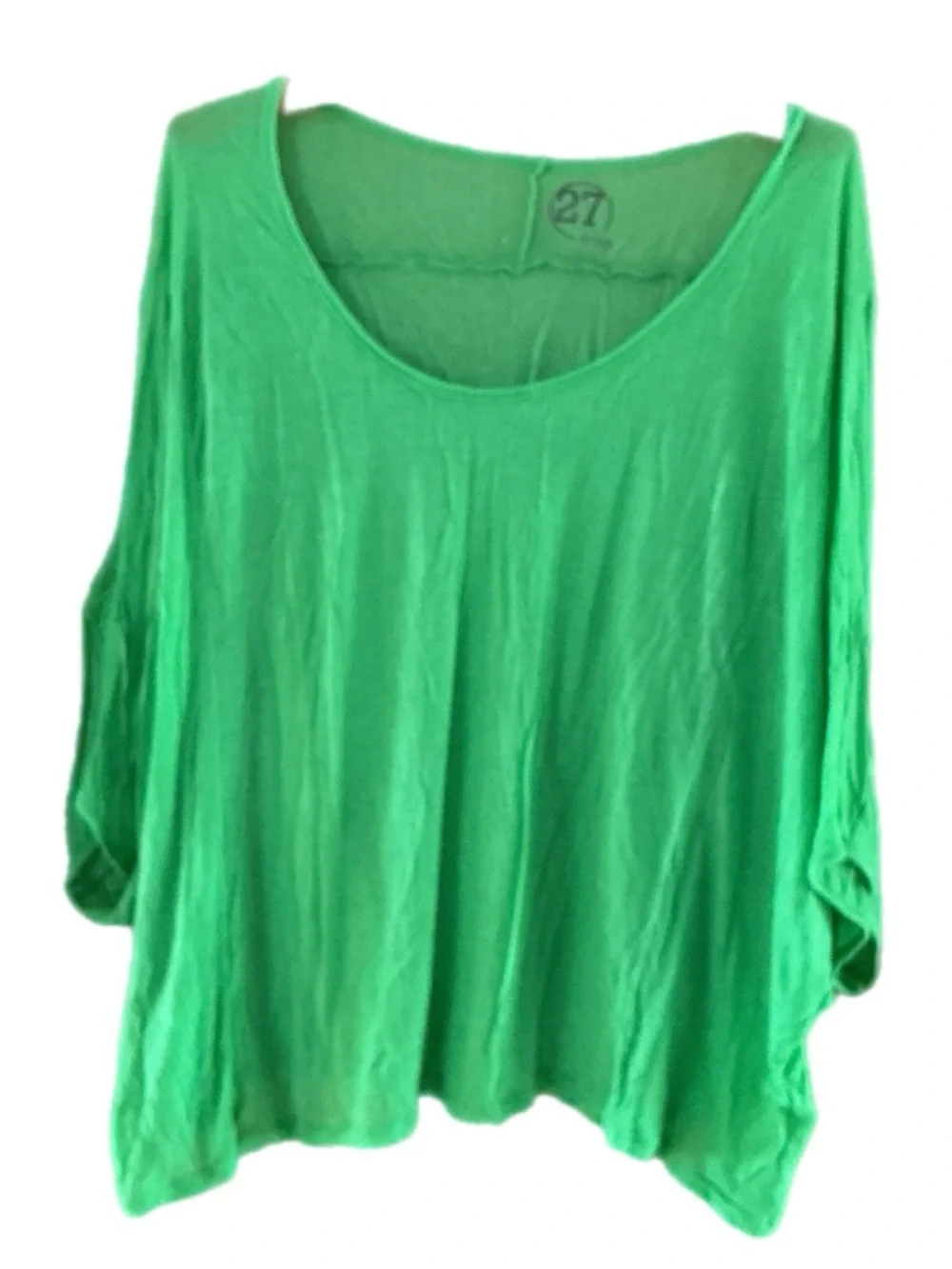 27 miles Malibu dolman sleeve/ batwing green top one size - Picture 2 of 6